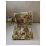 Casse-tï¿½te cube en bois, animaux complet