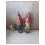 Coq et poule en bois