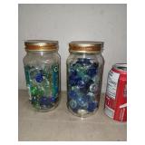 2 Pots de billes en verre