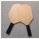 Set of Wooden Pickleball Paddles
