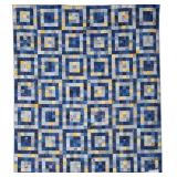 Sunshine and Blues, bed quilt, 84'W x 96'L