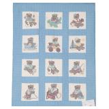 Teddy Bear Boys, crib quilt, 38'W x 49'L