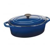 MasterChef 4.3L Oval Blue Cast Iron Dutch Oven