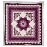 Blackberry Star, bed quilt, 96'W x 108'L