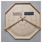 Premium Crokinole Board with Disks and Cues