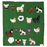 Barnyard, bed quilt, 71'W x 81'L
