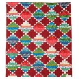 Pyramid Crossing, bed quilt, 77'W x 79'L