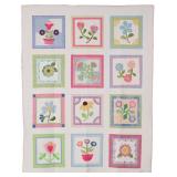 The Stitcher's Garden, bed quilt, 63'W x 83'L