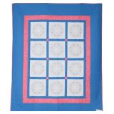 Starburst of Hearts, bed quilt, 90'W x 107'L