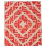 Curved Log Cabin, bed quilt, 67'W x 82'L