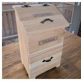 Potato and Onion Storage Box in Solid Pine