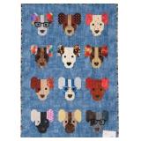Barking Through The Lenses, crib quilt, 42'W x 59