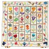 My Awesome Flowers, bed quilt, 85'W x 84'L