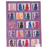 Twisted Tail Cats, crib quilt, 40'W x 55'L
