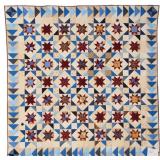 Stella Bue, bed quilt, 81'W x 80'L