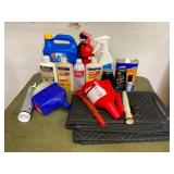 Garage Chemicals, Funnels & Moving Blanket