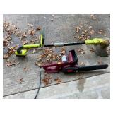 Chicago Electric Chainsaw & Ryobi Trimmer (No
