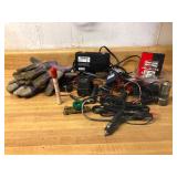 Gloves, Battery Charger, and Spark Plugs