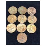 (10) 2000 Sacagawea Dollars