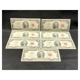 (7) 1963 $2 U.S. Notes - Consecutive Serial