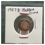 1907D Barber Dime