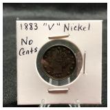 1883 Liberty Head "V" Nickel - No Cents