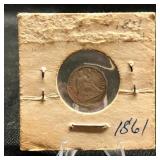 1861 Seated Liberty Half Dime