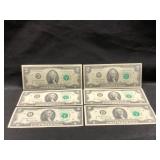 (6) 1976 $2 U.S. Notes
