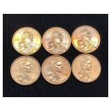 (5) 2000D & (1) 2010D Sacagawea Dollars