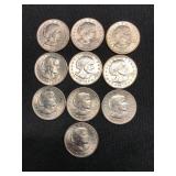 (10) 1979 Susan B Anthony Dollars