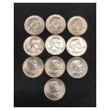 (10) 1979 Susan B Anthony Dollars