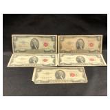 (5) 1953 $2 U.S. Notes
