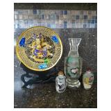 Cloisonne Dragon Plate, Chinese Reverse Painted