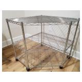 Rolling Wire Corner Shelf