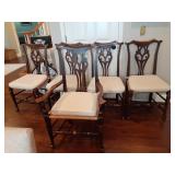 Set of 5 Cane Bottom Chairs including 1 Captain