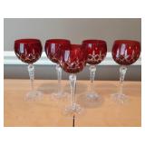 Red Cut to Clear Wine Glasses