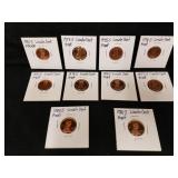 (10) Lincoln Proof Pennies
