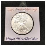2015 American Eagle Silver Dollar 1 Troy oz .999 F