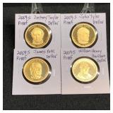 (4) 2009S Presidential Proof Dollars
