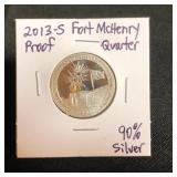 2013S Silver Fort McHenry Proof Quarter