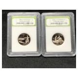 Pair of 2005S Washington Quarters Both Graded DCAM
