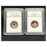 2005S & 2009S Washington Quarters Both Graded DCAM