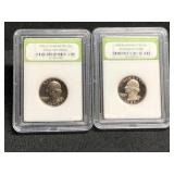 1974S & 19885S Washington Quarters Both Graded DCA