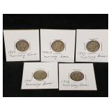 5 Silver Mercury Dimes