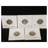 5 Silver Mercury Dimes