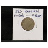 1883 Liberty Head "V" Nickel - No Cents