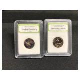 1971S & 2007S Washington Quarters Both Graded DCAM