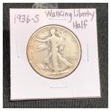 1936S Walking Liberty Half Dollar