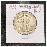 1938 Walking Liberty Half Dollar