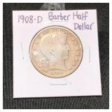 1908D Barber Half Dollar
